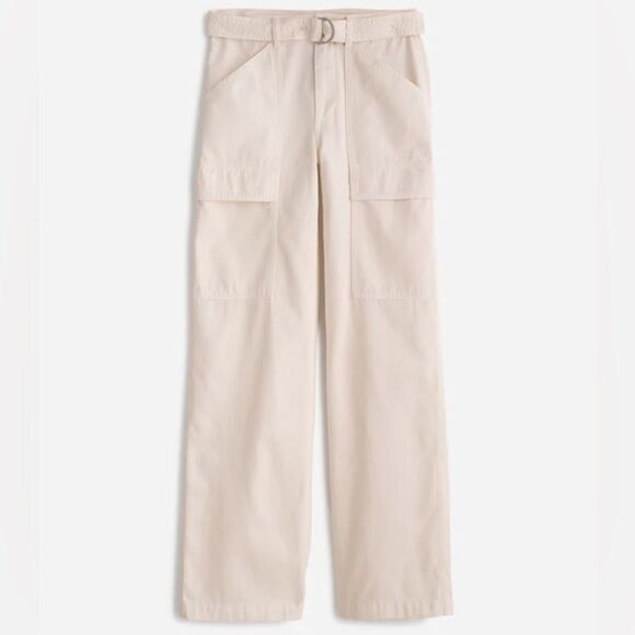 NWT Madewell Belted Slouchy Straight Cargo Pants in Vintage Ivory | Size 28 - Picture 3 of 9